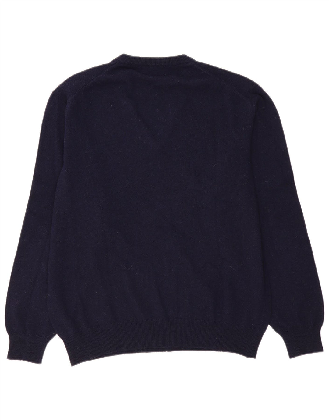Maglione da uomo con scollo a V Il Granchio, grande lana d'agnello blu navy