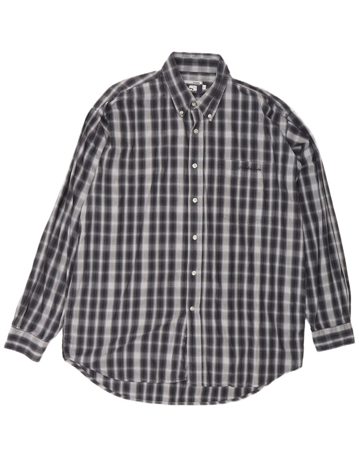 SCOTCH & SODA Camicia da uomo grande in cotone a quadri blu navy classico