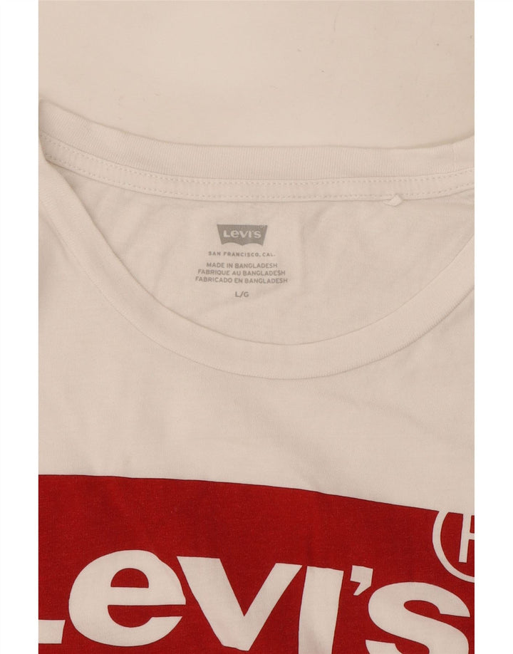 T-shirt grafica da donna Levi's Top UK 16 grande bianca