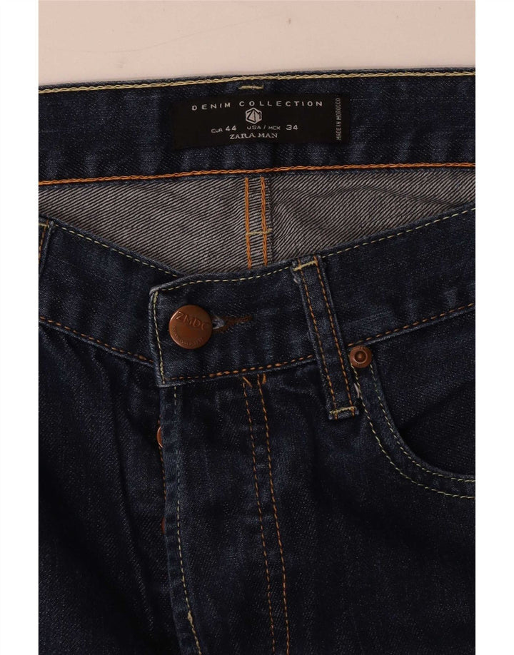 Jeans slim da uomo Zara EU 44 Large W34 L30 Blu navy