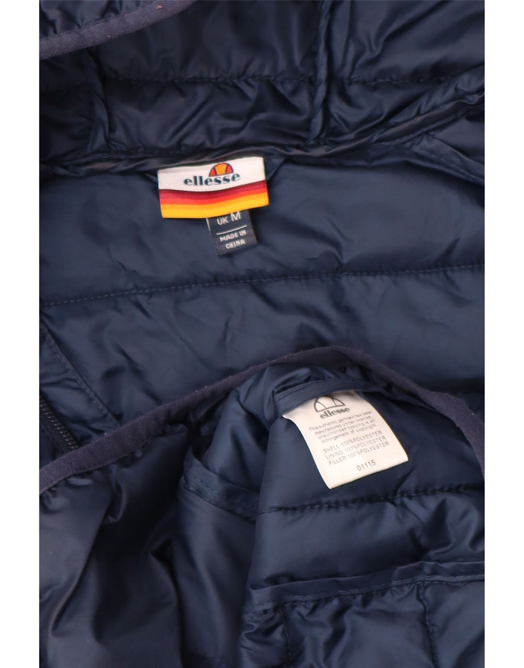 Giacca imbottita con cappuccio da uomo Ellesse UK 38 poliestere medio blu navy