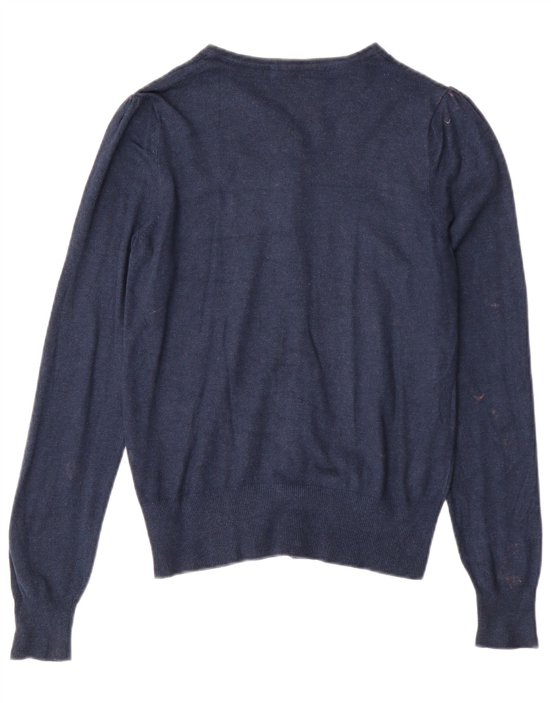 Maglione cardigan da donna Marks & Spencer UK 10 piccolo in viscosa blu navy