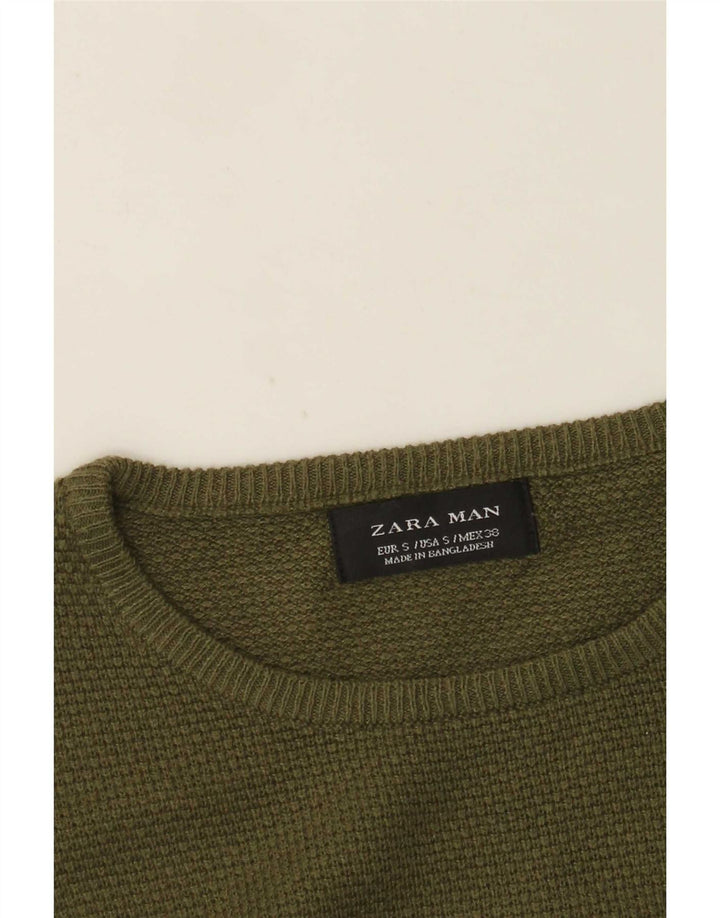 Maglione maglione girocollo da uomo Zara piccolo color kaki