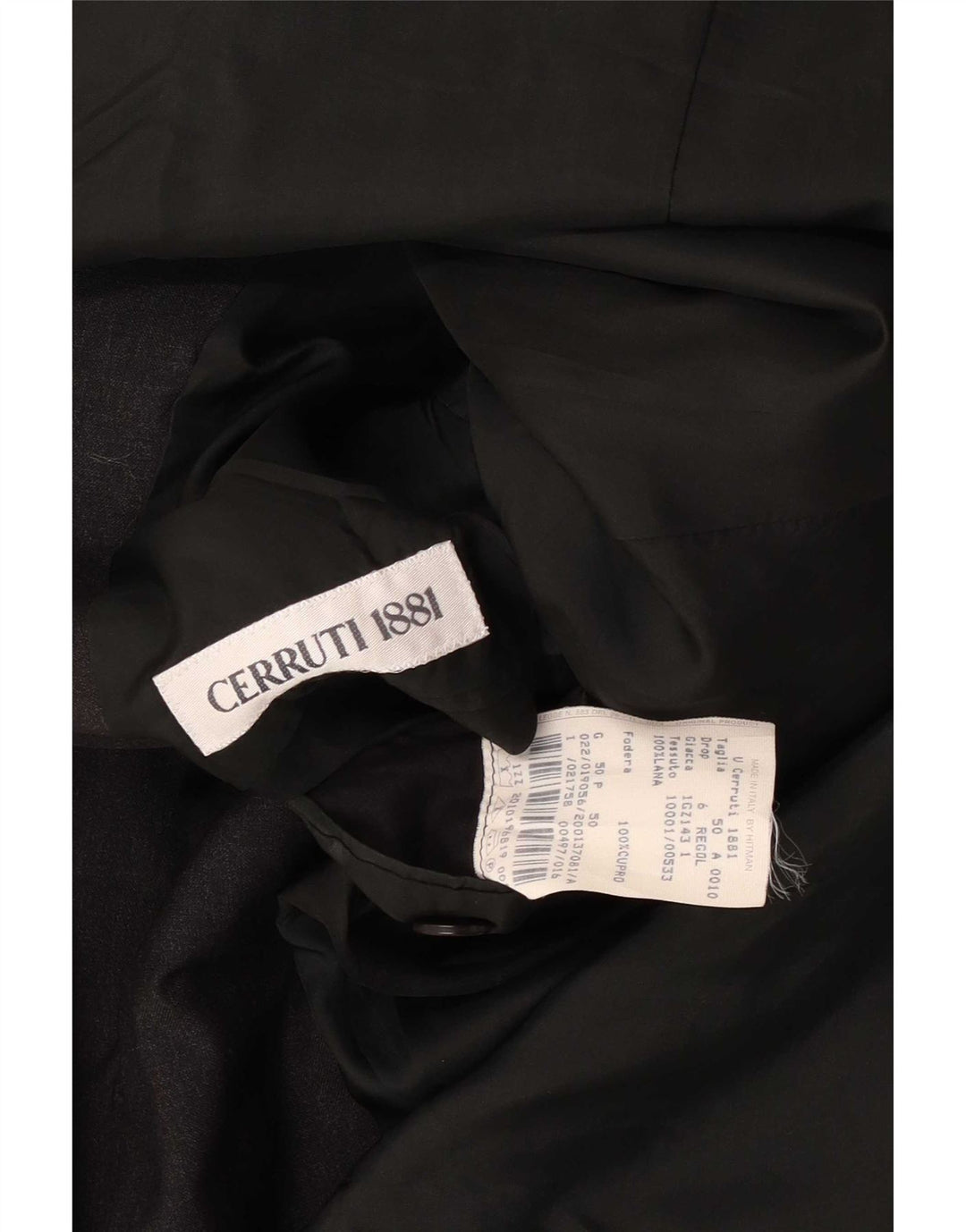 Giacca blazer da uomo a 3 bottoni Cerruti 1881 IT 50 Large in lana nera