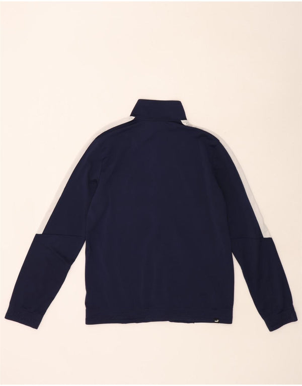 Giacca da tuta da uomo Puma Medium in poliestere color block blu navy