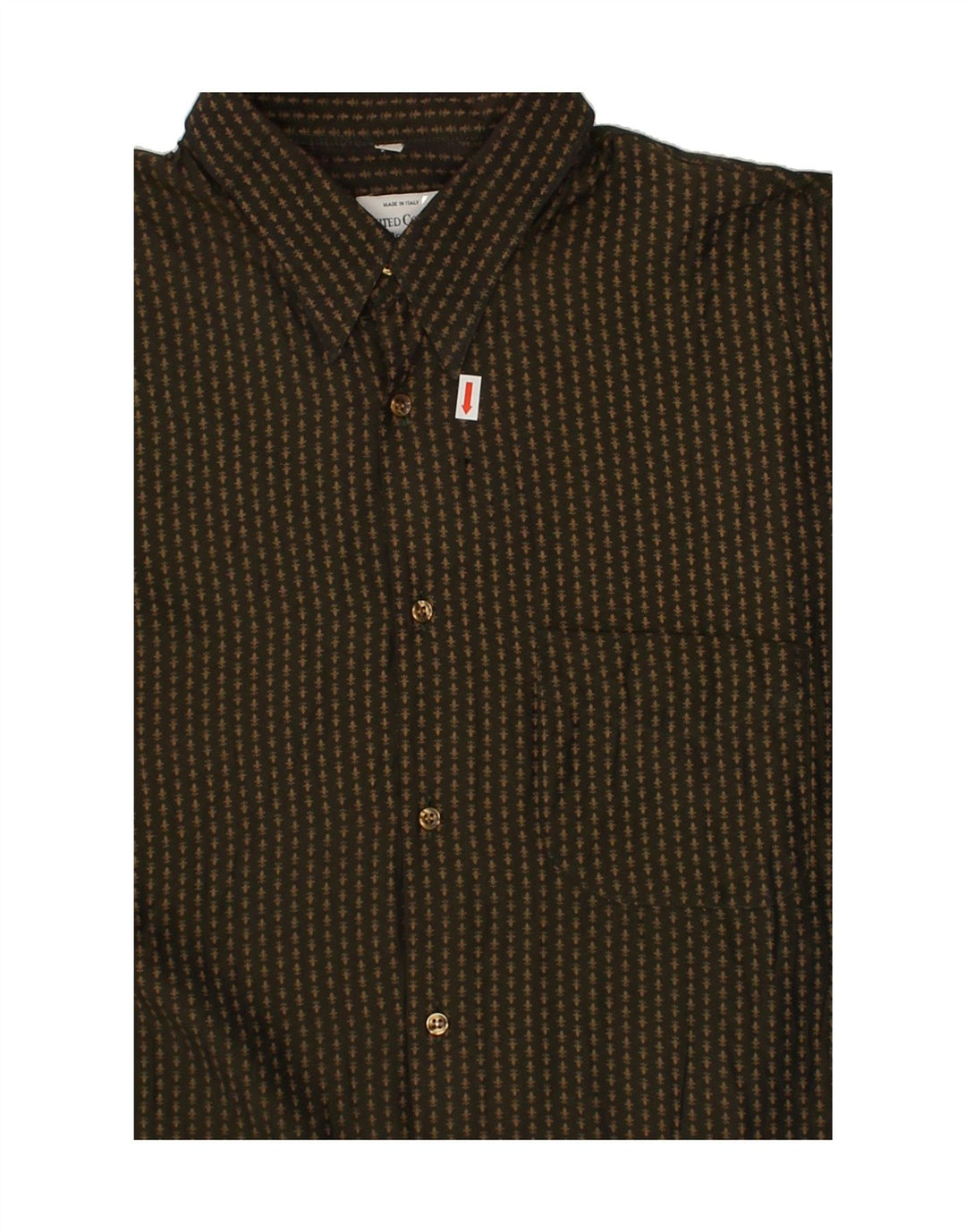 BENETTON Mens Abstract Pattern Shirt Large Green Acetate Vintage Benetton and Second-Hand Benetton from Messina Hembry 