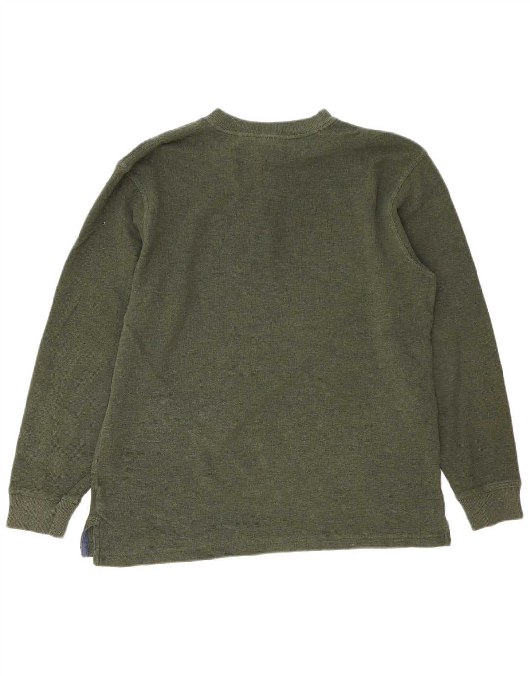 L.L.BEAN Top da uomo a maniche lunghe in cotone verde medio