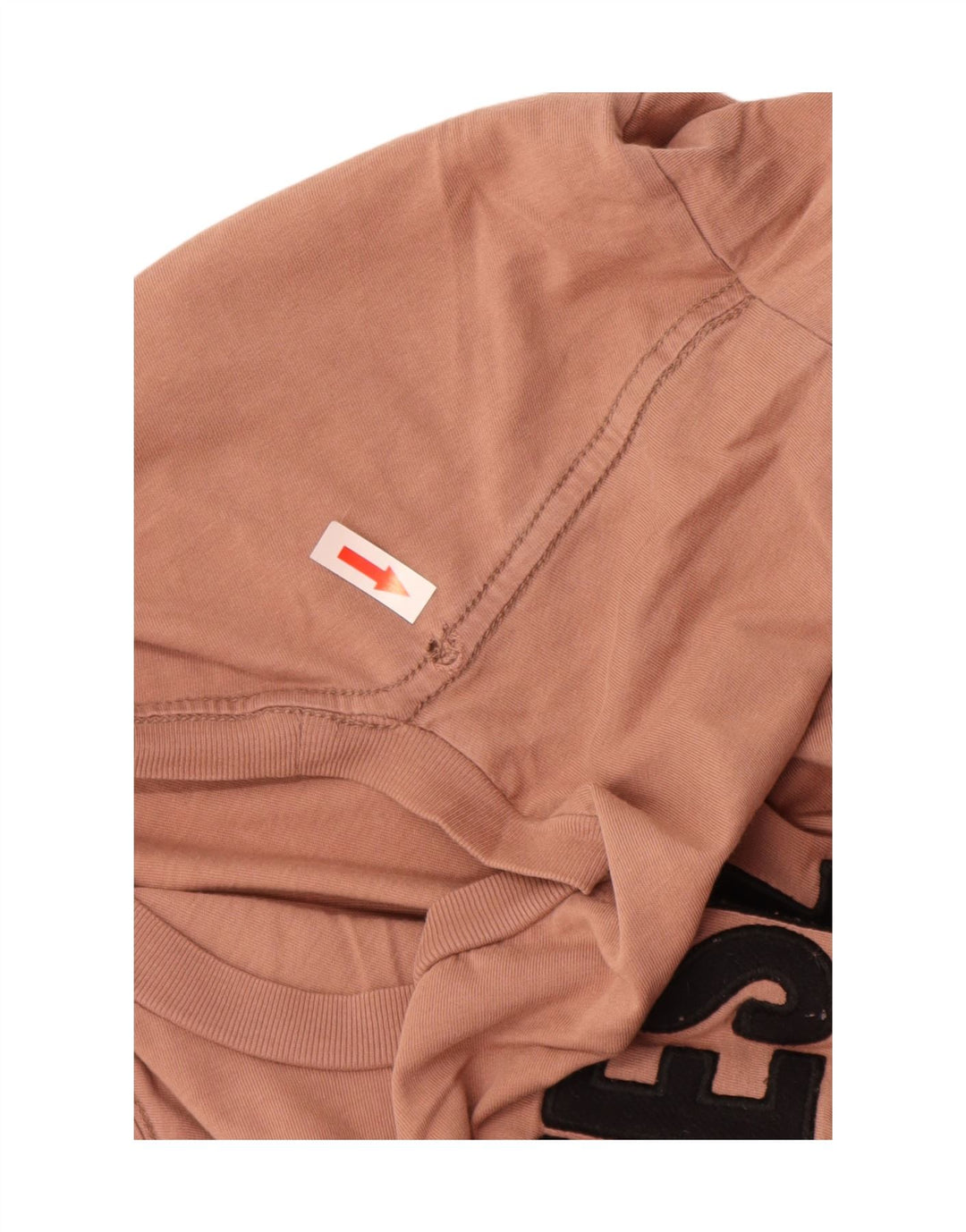 Diesel Top grafico da uomo a maniche lunghe in cotone marrone largo