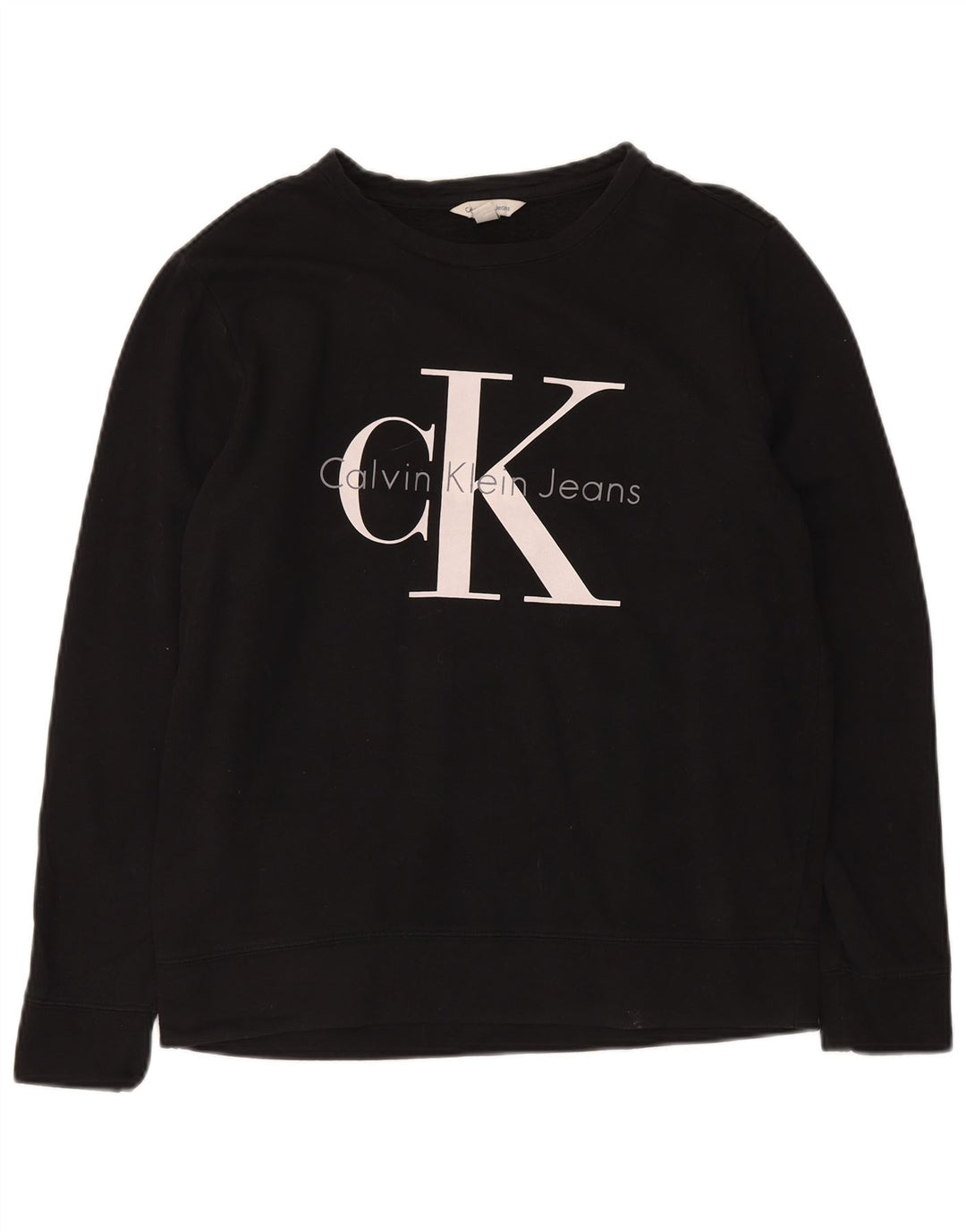 CALVIN KLEIN JEANS Felpa con grafica da uomo Maglione piccolo in cotone nero