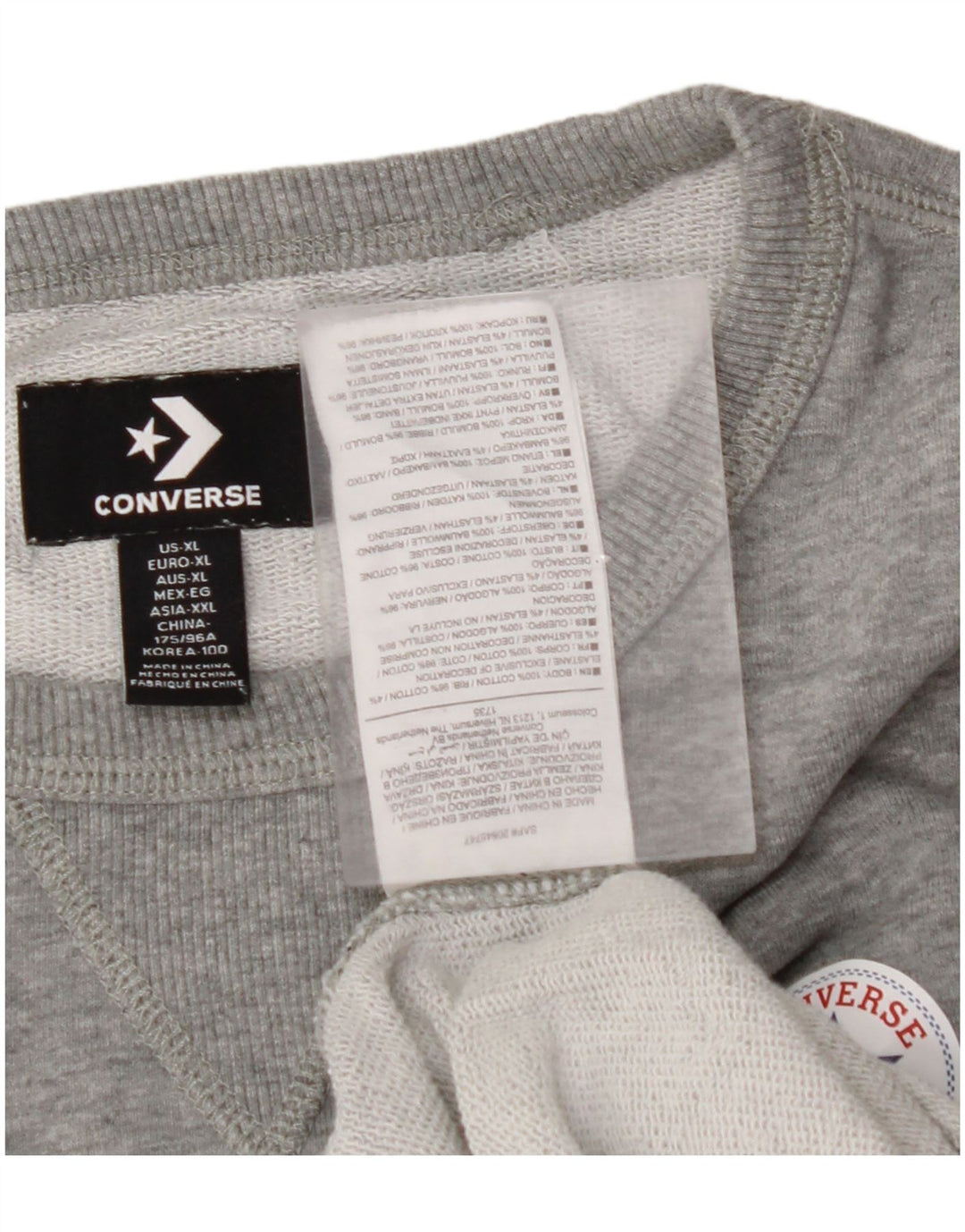 CONVERSE Felpa da donna Maglione UK 18 XL Cotone grigio