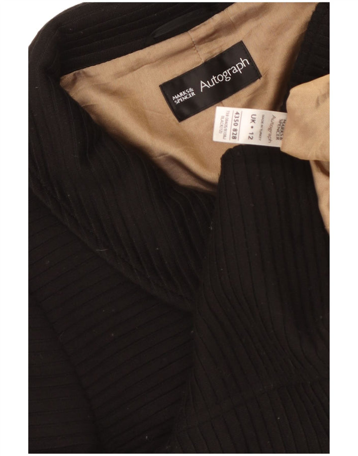 Giacca blazer con maniche a 3/4 da donna Marks & Spencer UK 12 media nera