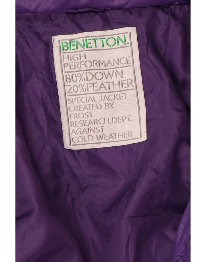 Cappotto imbottito con cappuccio da donna Benetton UK 10 piccolo viola