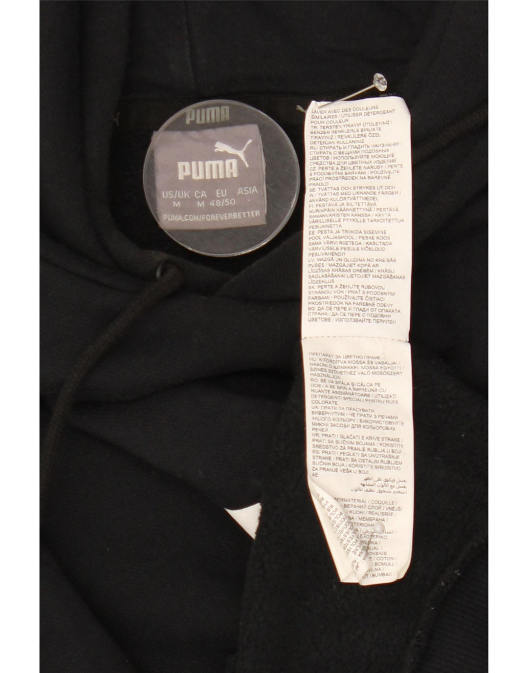 Felpa con cappuccio grafica PUMA da uomo, cotone nero medio