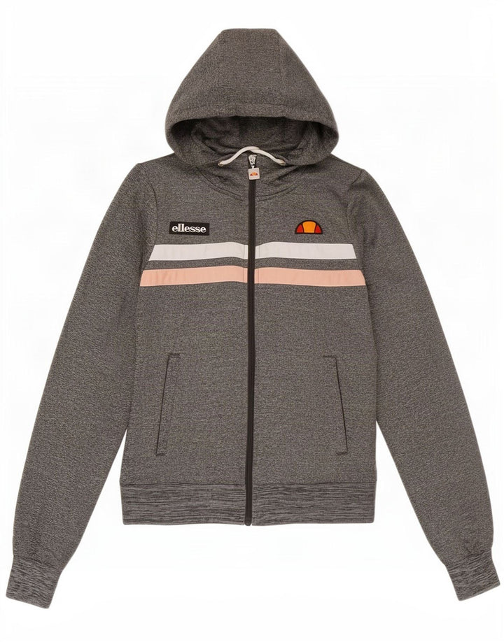 Maglione con cappuccio e zip da donna Ellesse UK 8 Small Poliestere color block grigio