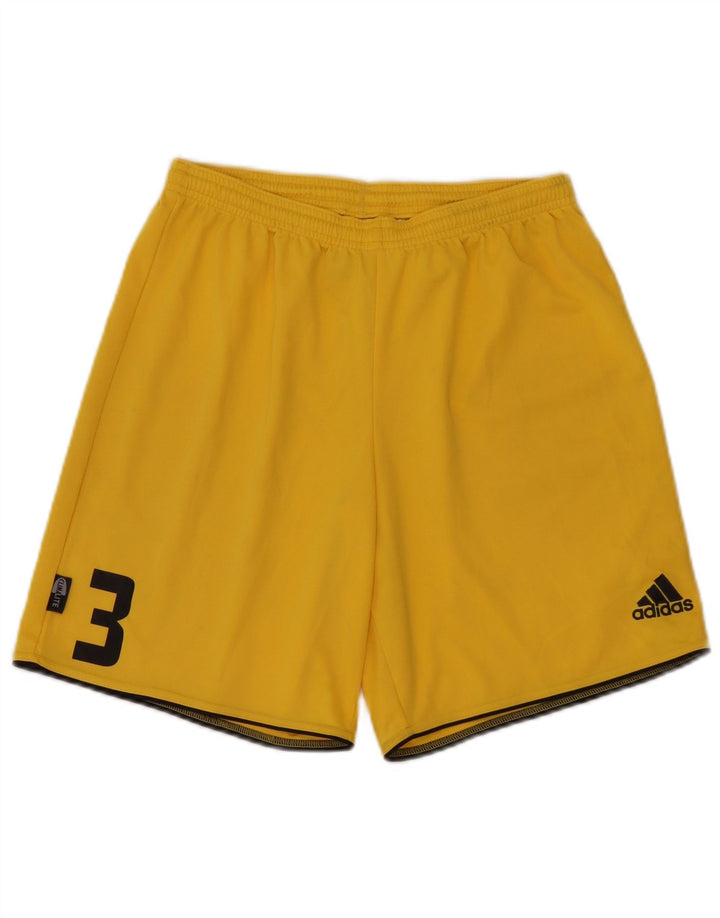 Pantaloncini sportivi Adidas Climalite Graphic da uomo in poliestere giallo medio