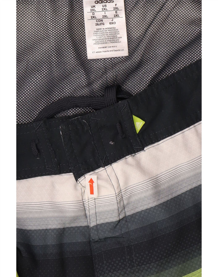 ADIDAS Mens Swimming Shorts 2XL  Multicoloured Striped Polyester