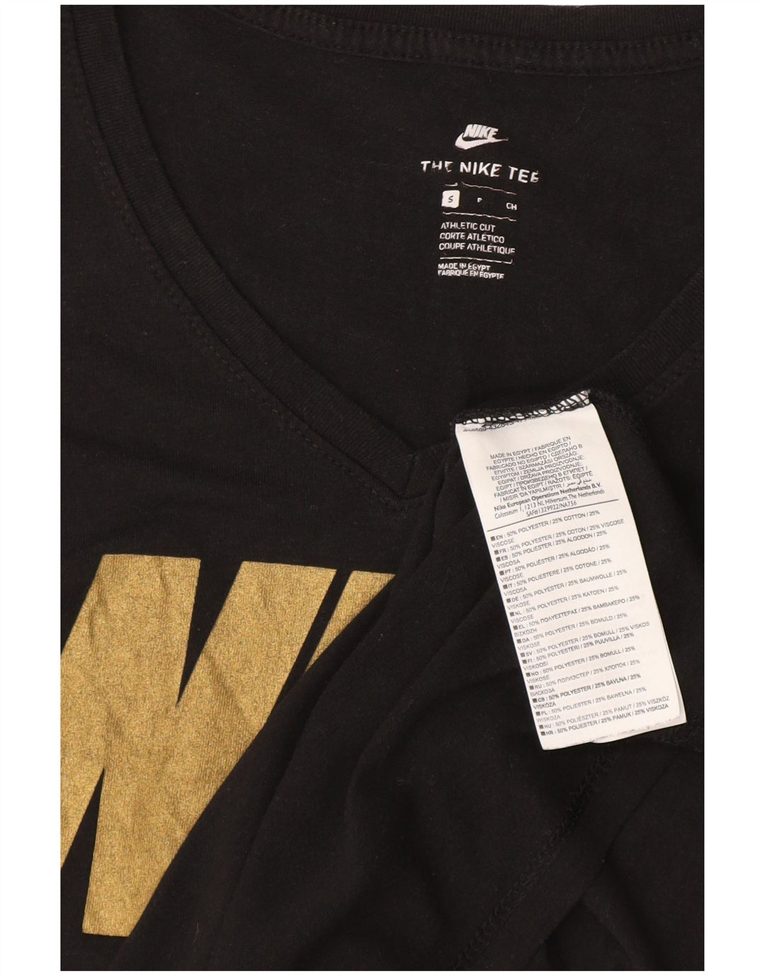 NIKE T-shirt grafica da donna con taglio atletico Top UK 10 Small Nero Poliestere