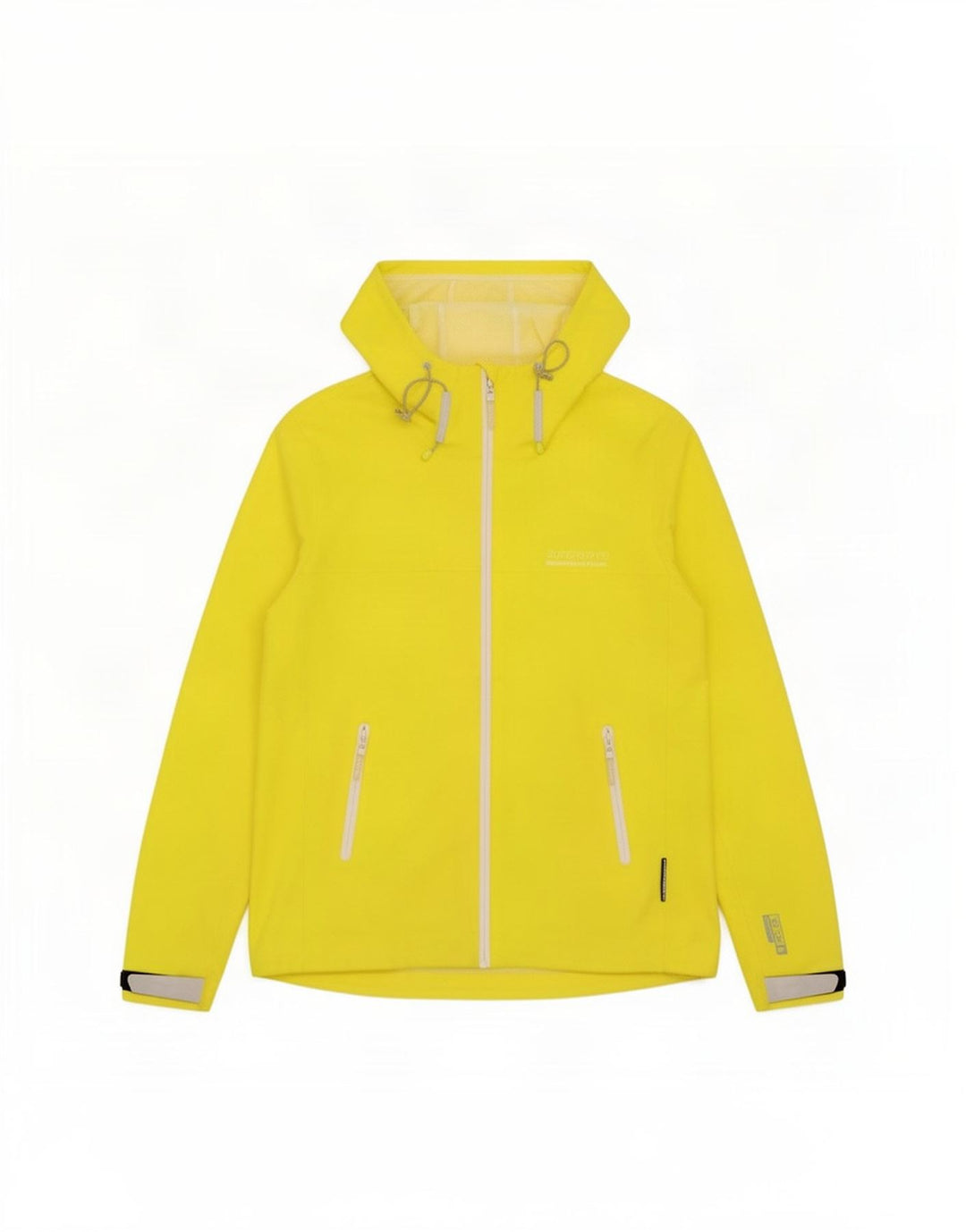 Giacca antipioggia da donna con cappuccio Superdry UK 12 poliestere giallo medio