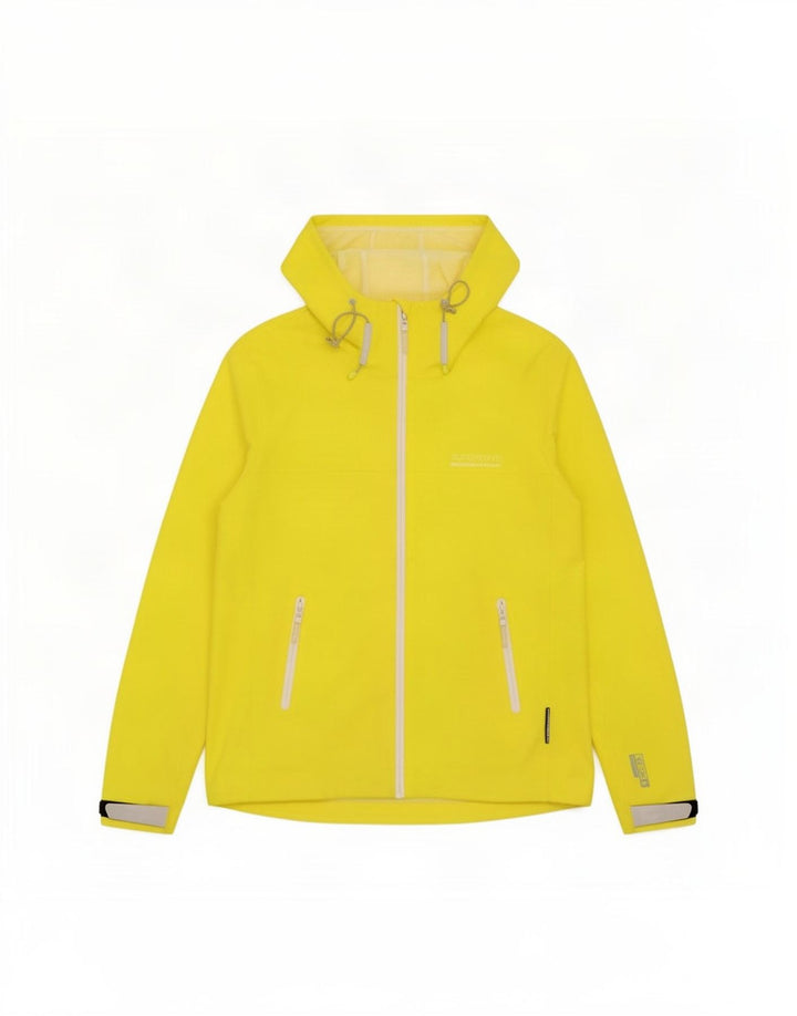 Giacca antipioggia da donna con cappuccio Superdry UK 12 poliestere giallo medio