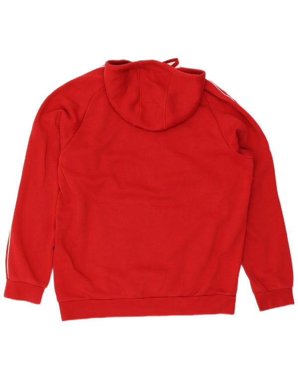 Felpa con cappuccio da uomo Adidas XL rossa in cotone sportivo