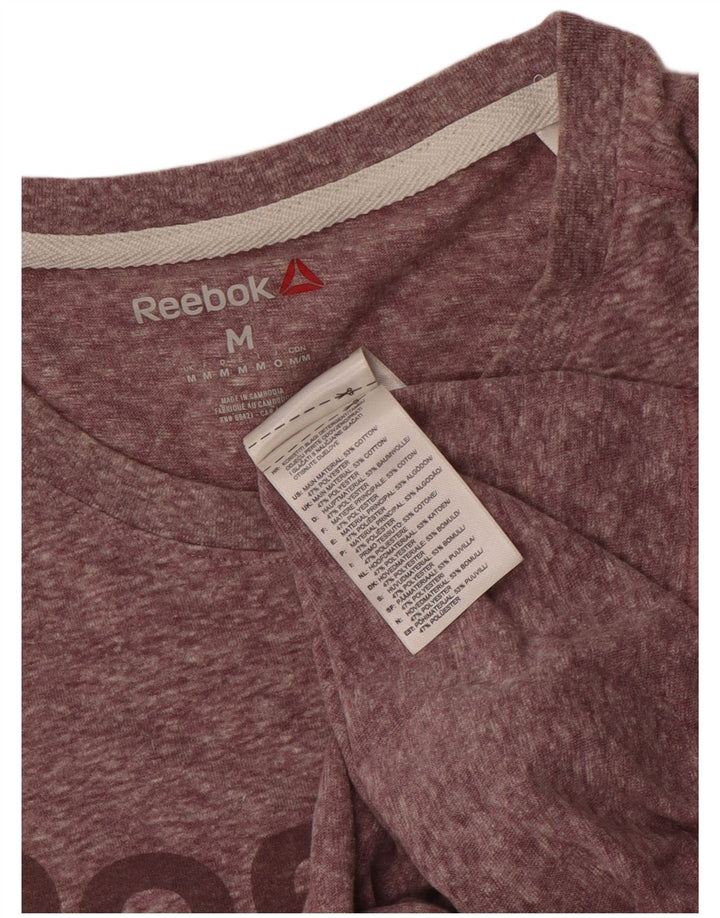 T-shirt grafica da uomo Reebok Top in cotone chiazzato rosa medio