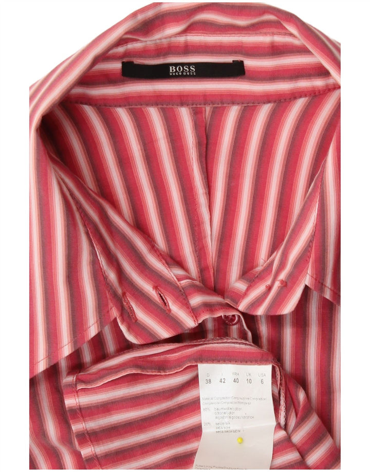 Camicia da donna Hugo Boss UK 10 piccolo cotone a righe rosse