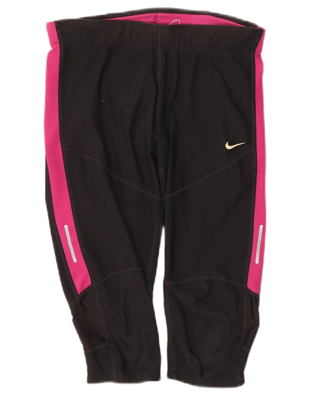 Leggings Capri da donna Nike UK 8 Small Nero Poliestere Colourblock