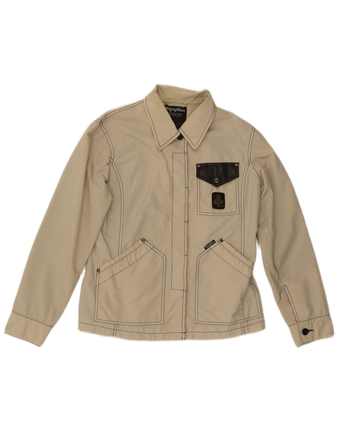 Giacca utilitaria da donna Refrigiwear UK 14 grande nylon beige