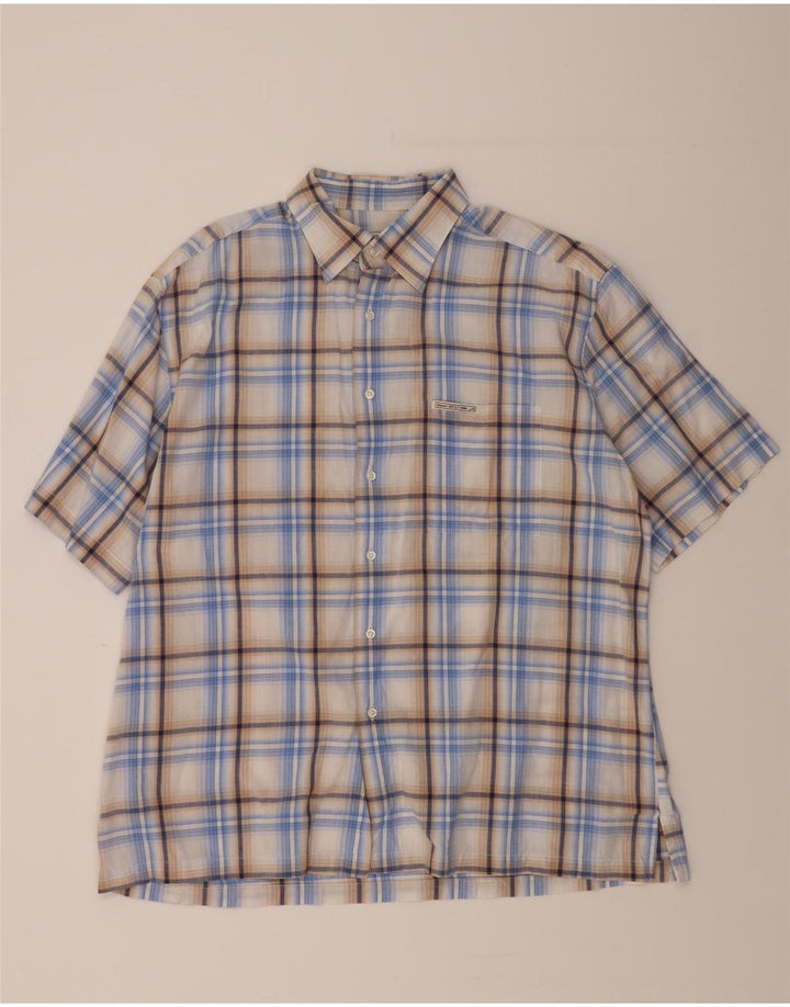 RIFLE Mens Short Sleeve Shirt XL Blue Check Vintage Rifle and Second-Hand Rifle from Messina Hembry 