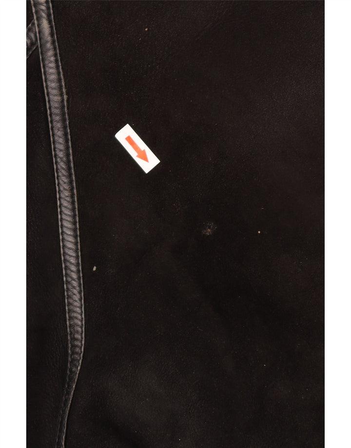 Giacca in shearling vintage da uomo IT 50 grande in shearling nero
