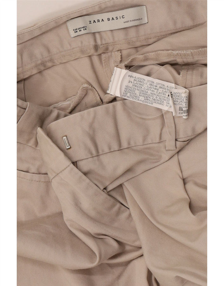 Pantaloncini casual da donna Zara EU 38 piccoli W28 cotone beige