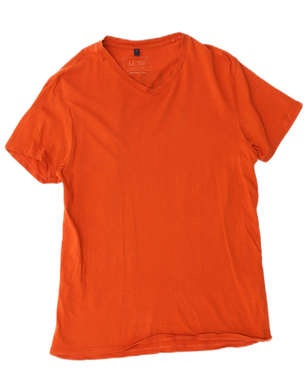 T-shirt grafica da uomo Armani Jeans Top piccola in cotone arancione