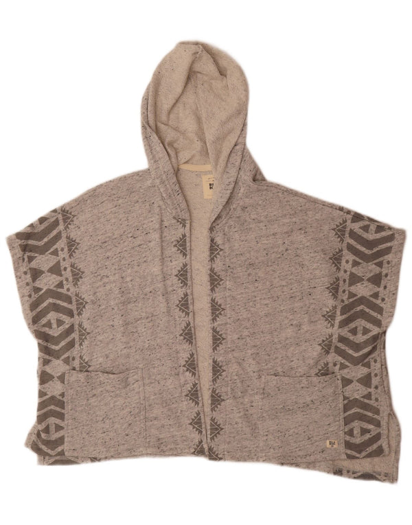 Maglione cardigan con cappuccio da donna Billabong UK 14 Grigio medio geometrico