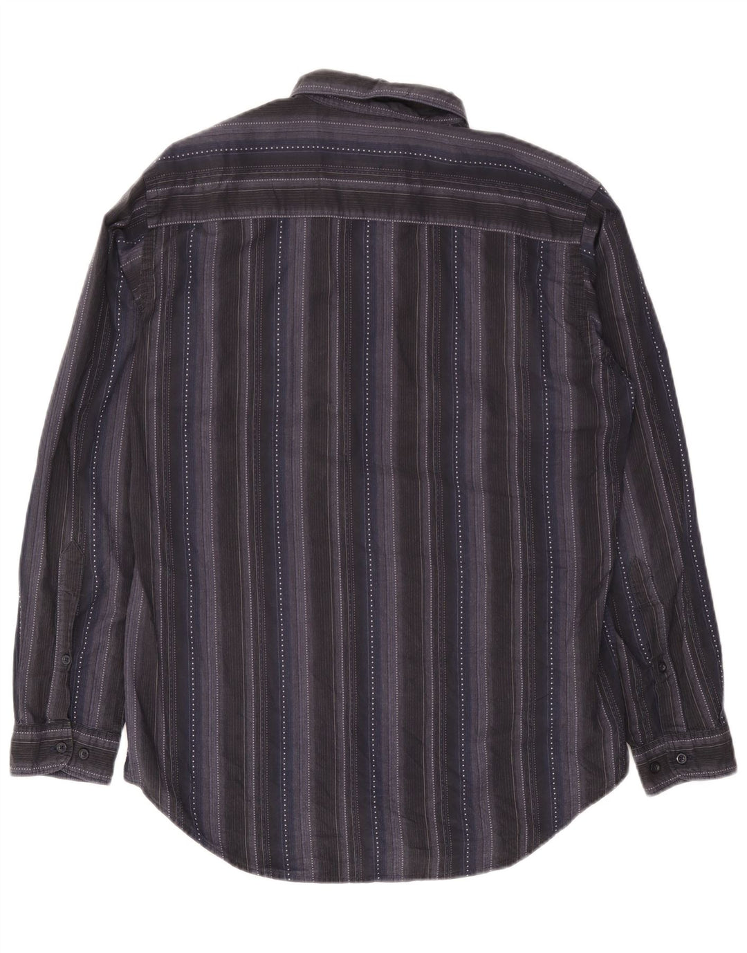 Camicia da uomo Marlboro Classics Large in cotone a righe blu navy