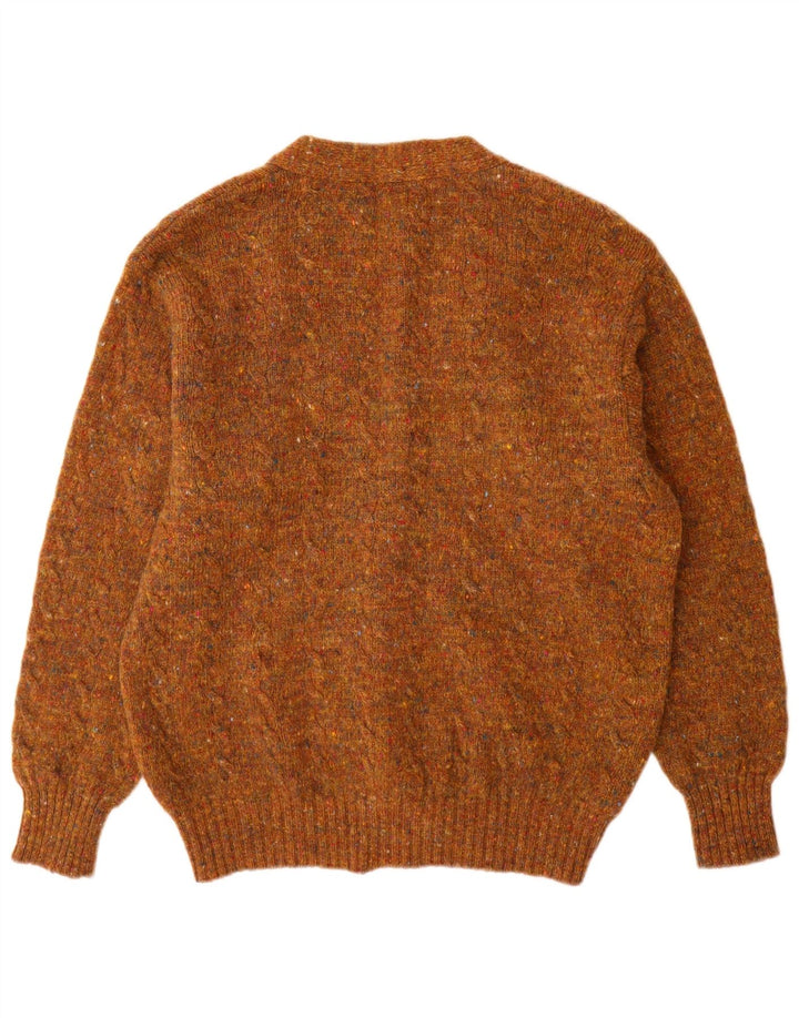 Maglione cardigan da uomo Benetton IT 50 Lana vergine screziata marrone medio