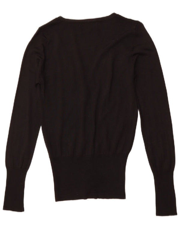 Maglione Cardigan Da Donna ZARA UK 10 Piccolo Nero Viscosa