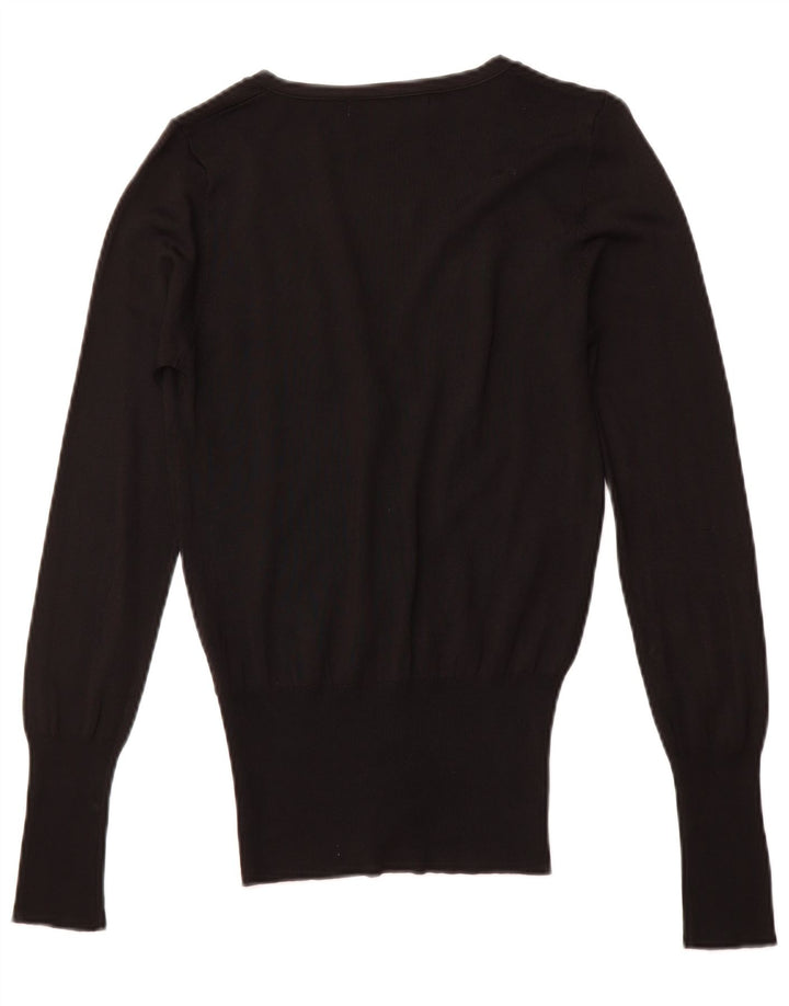 Maglione Cardigan Da Donna ZARA UK 10 Piccolo Nero Viscosa