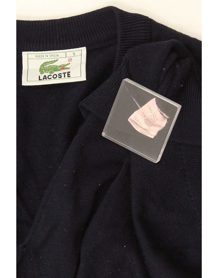 Maglione da uomo con scollo a V Lacoste taglia 5 grande in lana blu navy