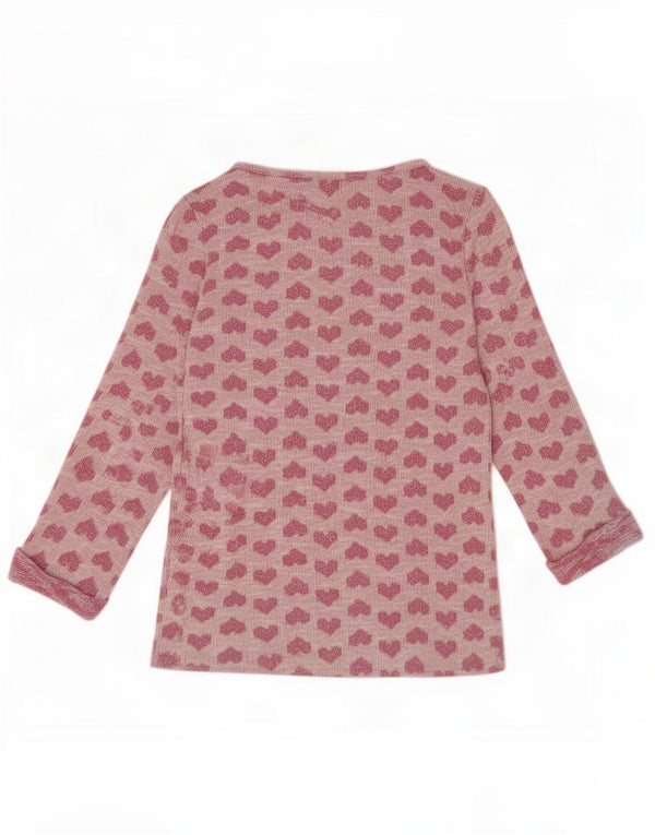 Oasis Maglione da donna con scollo a barca con maniche a 3/4 UK 6 XS Cuore rosa