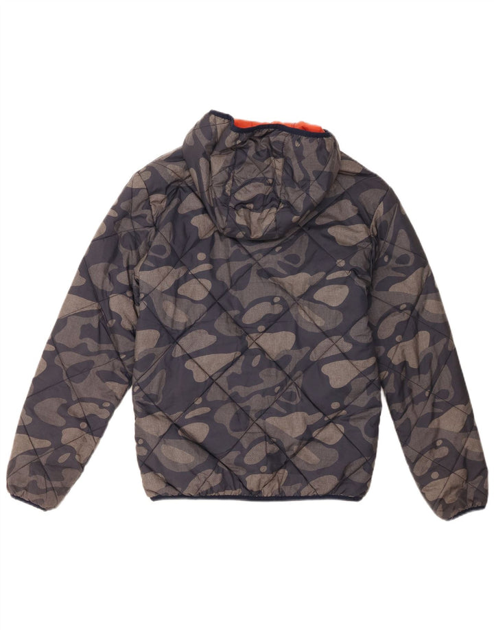 Giacca Imbottita con Cappuccio da Ragazzo Lacoste 13-14 Anni Blu Navy Camouflage