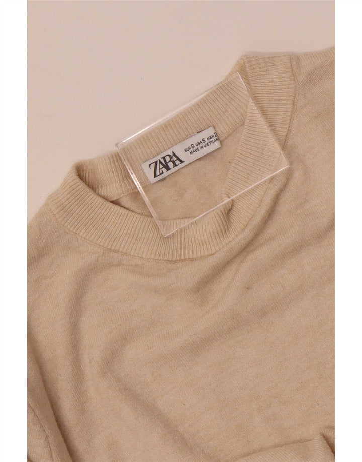 Maglione maglione girocollo da donna Zara UK 10 piccolo bianco sporco