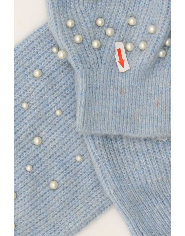 Maglione maglione con scollo a barca da donna Marks & Spencer UK 14 Blu medio maculato