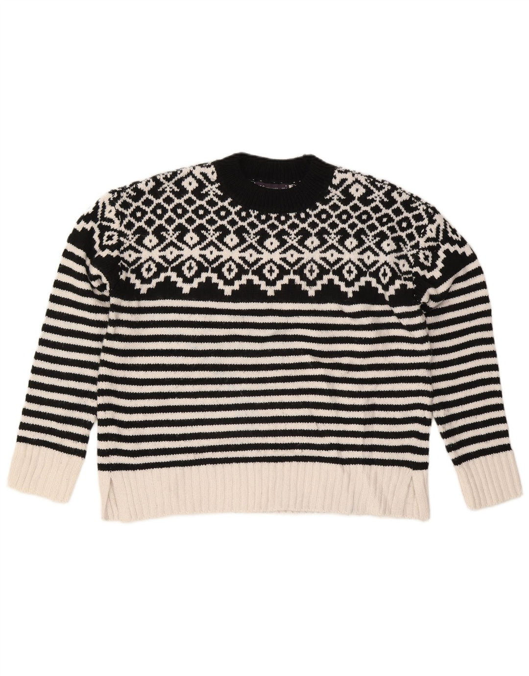 Maglione maglione girocollo da donna Marks & Spencer UK 14 medio nero