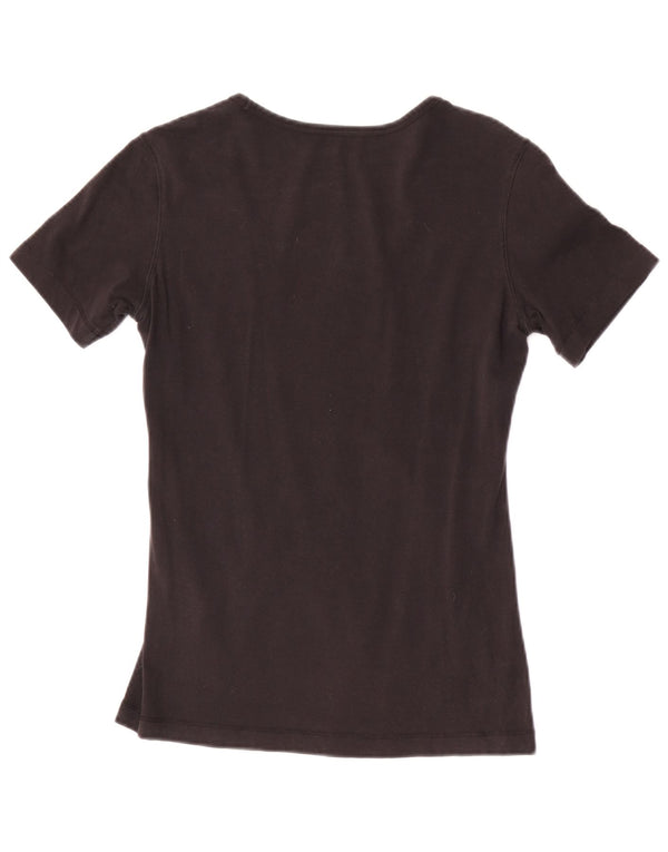 T-shirt grafica da donna Champion Top UK 12 cotone medio nero