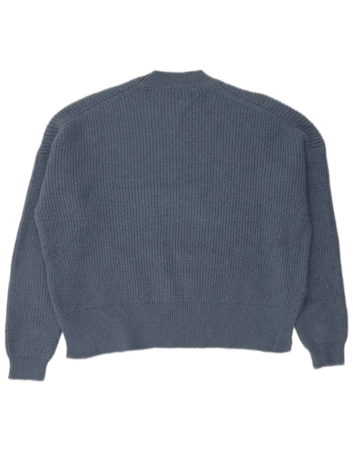 Maglione girocollo oversize da donna Zara UK 10 piccolo acrilico blu