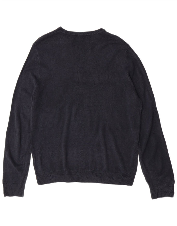 Maglione maglione girocollo da uomo Marks & Spencer grande acrilico blu navy