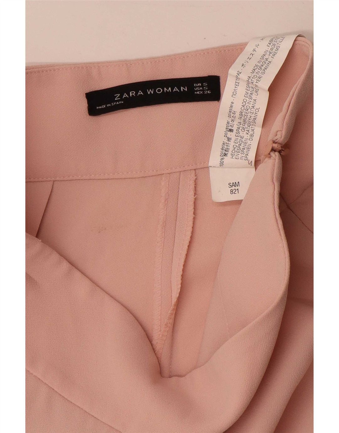 Pantaloni corti da donna Zara a gamba larga piccoli W26 L25 poliestere rosa