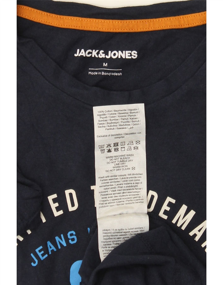 T-shirt grafica da uomo Jack & Jones Top in cotone blu navy medio
