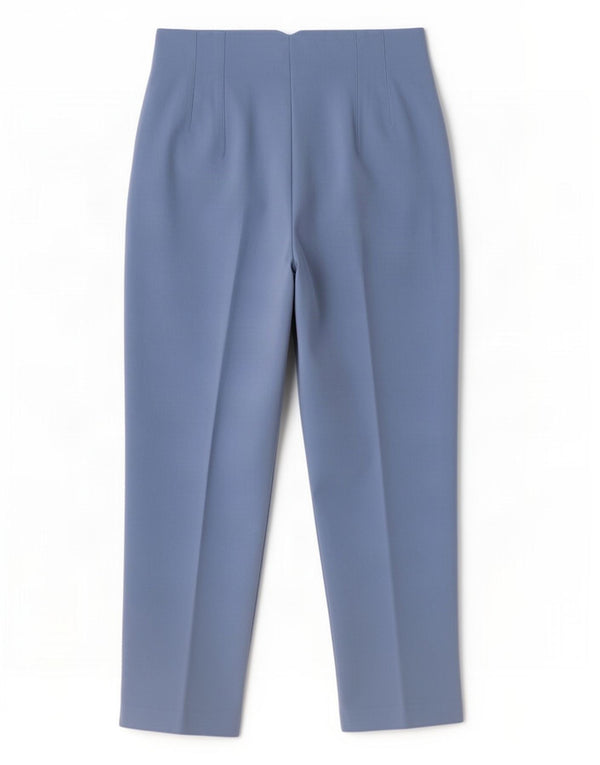Pantaloni da abito affusolati a vita alta da donna Zara medi W28 L27 poliestere blu