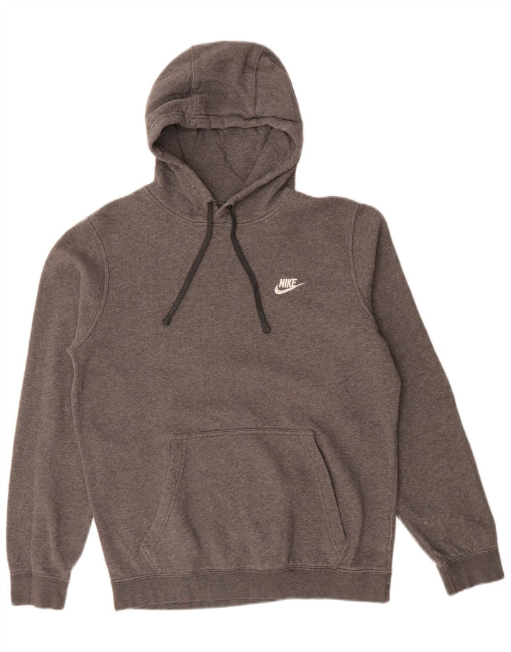 NIKE Mens Hoodie Jumper Medium Grey Cotton